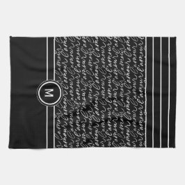 Linge De Cuisine Monographie en noir et blanc "Paris drey"