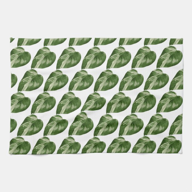 Linge De Cuisine Monstera Albo Botanical Kitchen Towel (Horizontal)