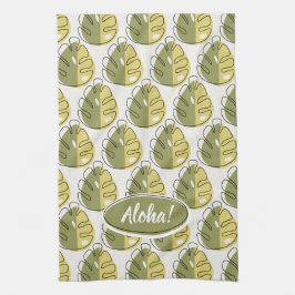 Linge De Cuisine Monstera Leaves - Green