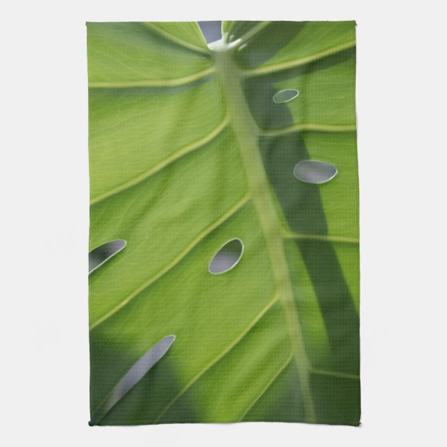 Linge De Cuisine Monstera Swiss Cheese Plante Green Plat (Vertical)