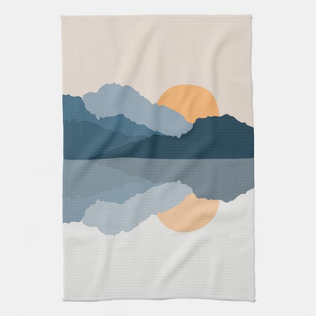 Linge De Cuisine Montagnes bleues reflétées dans le lac (Vertical)