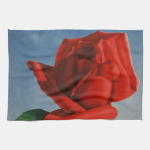 Linge De Cuisine Montreux vintage Rose rouge Suisse Lac Léman