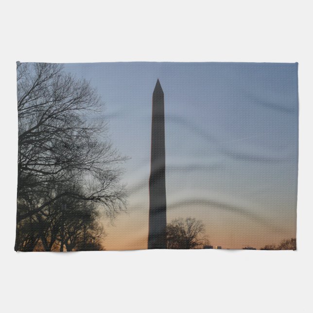 Linge De Cuisine Monument de Washington au coucher du soleil (Horizontal)