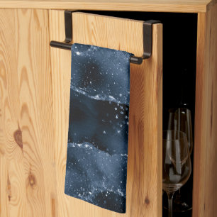 Linge De Cuisine Moody Agate Marine Denim Steel Blue Faux Parties