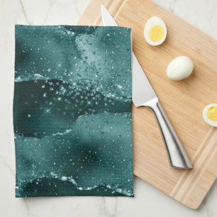 Linge De Cuisine Moody Agate   Turquoise Vert Malachite Riche Joyau