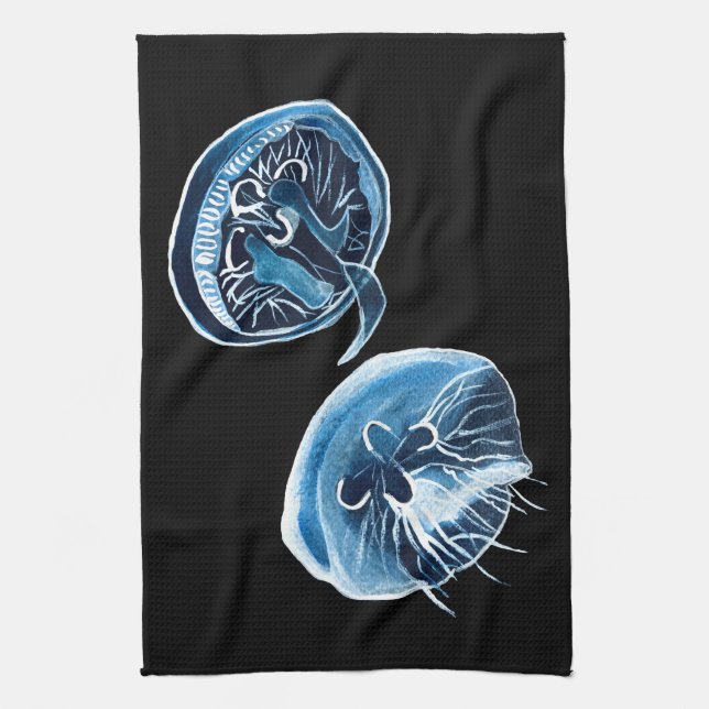 Linge De Cuisine MoonJellyfish aquarelle art (Vertical)