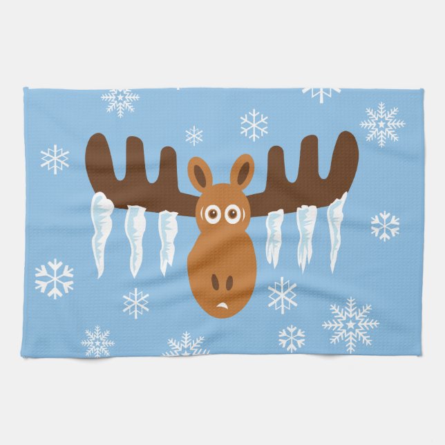 Linge De Cuisine Moose Head_Icicle Antlers (Horizontal)