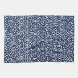 Linge De Cuisine Morris Vintage 1882 Motif Arrière - plan bleu