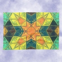 Mosaic kaléidoscope Carré orange jaune et vert