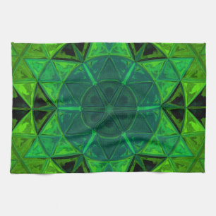 Linge De Cuisine Mosaic Kaleidoscope Vert Fleur