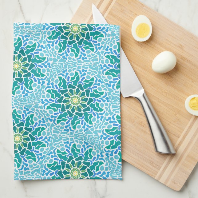 Linge De Cuisine Mosaico Marino (Quart Plié)