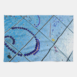 Linge De Cuisine Mosaïque bleue