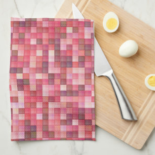 Linge De Cuisine Mosaïque de carreaux rose et violet