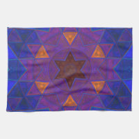 Mosaïque Kaleidoscope Fleur rose bleu et jaune