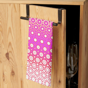 Linge De Cuisine Mosaïque rose et rouge
