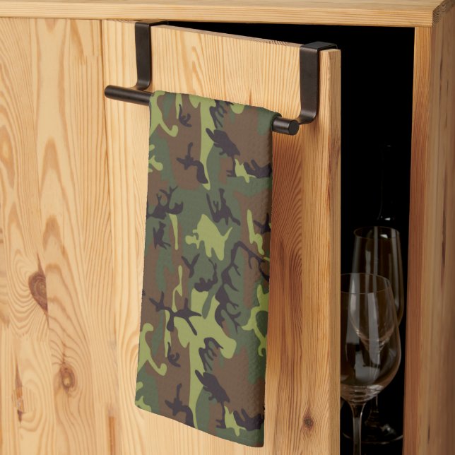 Linge De Cuisine Moss Green Camo (Pliage en tiers)