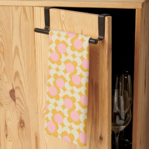 Linge De Cuisine Motif à fleurs géométrique circulaire du milieu du