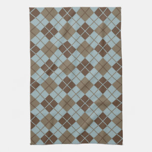 Linge De Cuisine Motif à motifs de losanges dans le bleu et le