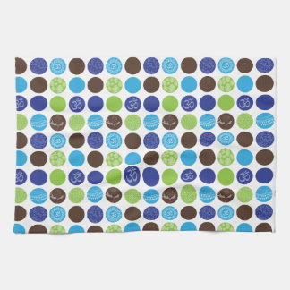 Linge De Cuisine Motif à points de cercle bleu et vert