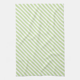 Linge De Cuisine Motif à rayures vert et blanc