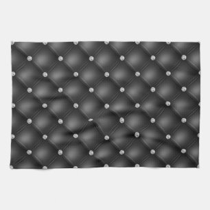 Linge De Cuisine Motif à tufté diamant noir de luxe