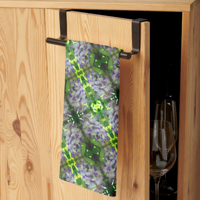 Linge De Cuisine Motif Abstrait de fleurs de glycine violette (Pliage en tiers)