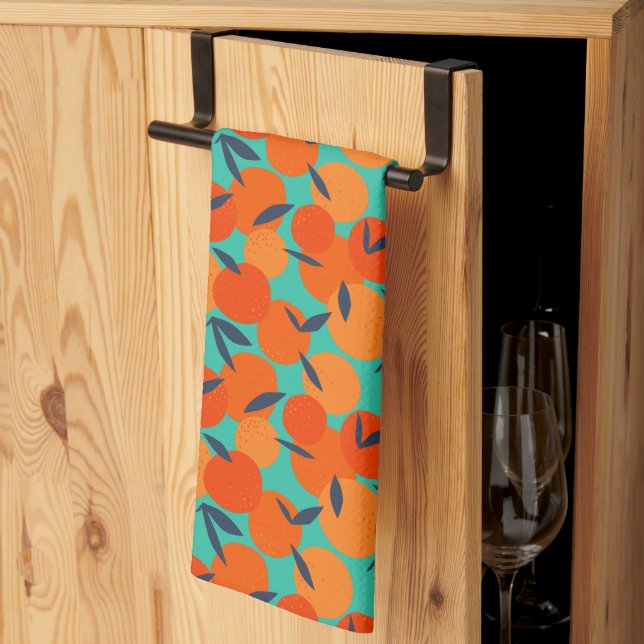 Linge De Cuisine Motif Abstrait de fruits orange (Pliage en tiers)