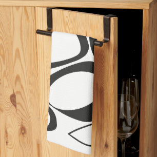 Linge De Cuisine Motif Abstrait moderne et élégant noir blanc
