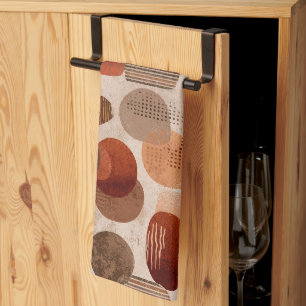 Linge De Cuisine Motif abstrait terracotta Tons Terre Boho