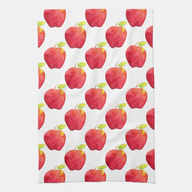 Linge De Cuisine Motif Apple couleur rouge (Vertical)