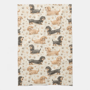 Linge De Cuisine Motif aquarelle de chiot adorable (1)