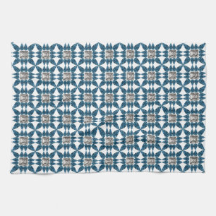 Linge De Cuisine Motif Art déco bleu