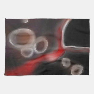 Linge De Cuisine Motif artériel : Noir, Blanc et Rouge Abstrait