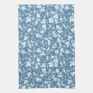 Linge De Cuisine motif aux oiseaux et ornement plante