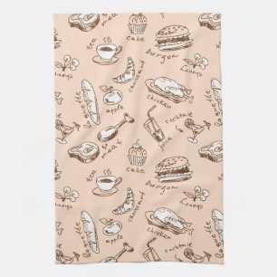 Linge De Cuisine Motif avec nourriture
