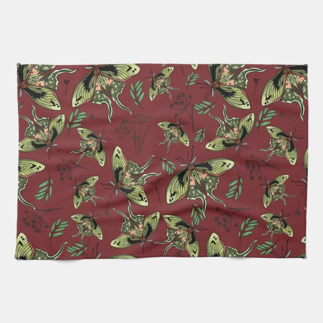 Linge De Cuisine Motif avec papillons Aquarelle transparente (Horizontal)