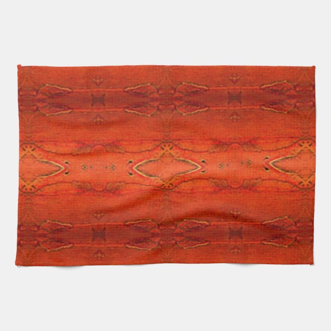 Linge De Cuisine Motif Aztec orange 2.0 (Horizontal)
