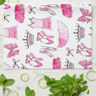 Linge De Cuisine Motif Ballerina en aquarelle