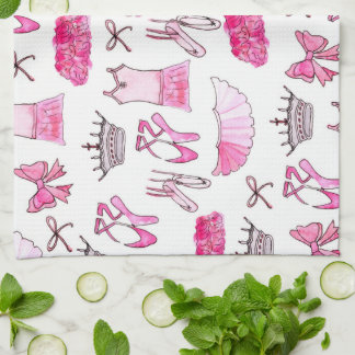 Linge De Cuisine Motif Ballerina en aquarelle