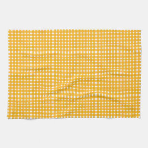 Linge De Cuisine Motif blanc En vichy jaune