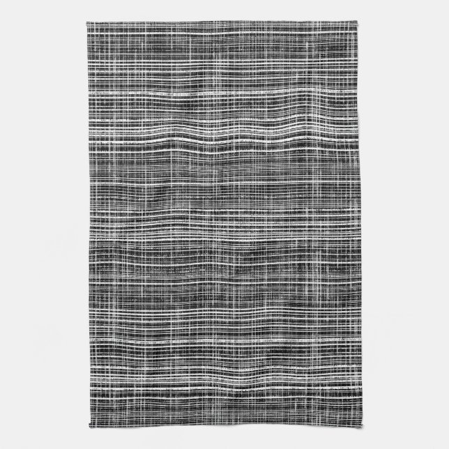 Linge De Cuisine Motif blanc, noir et gris (Vertical)