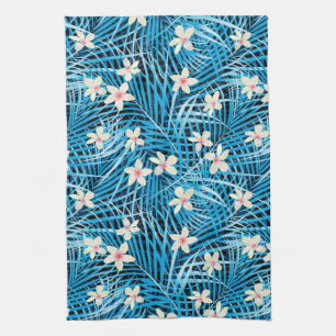 Linge De Cuisine Motif bleu de palmettes