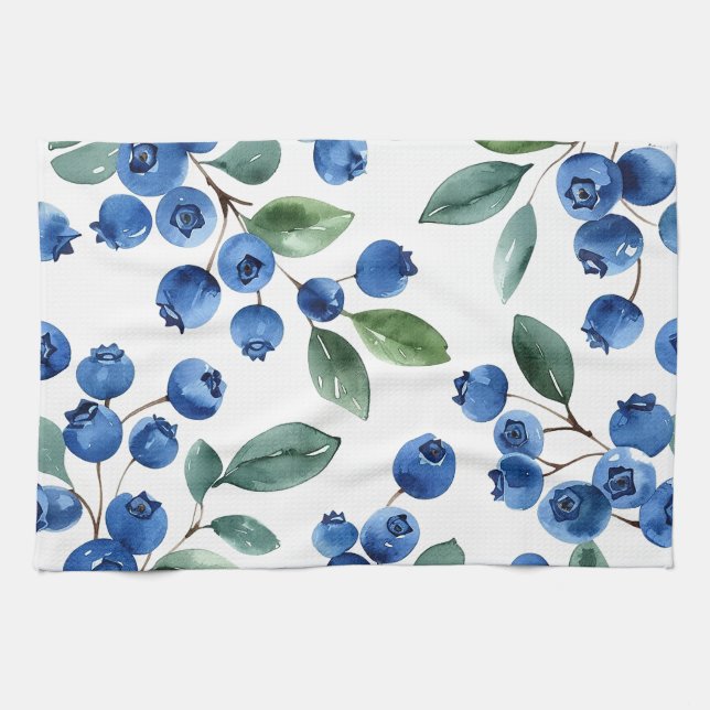 Linge De Cuisine Motif Blueberry (Horizontal)