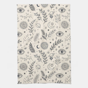 Linge De Cuisine Motif Botanique Céleste (5)