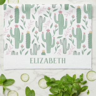 Linge De Cuisine motif botanique de Cactus personnalisé
