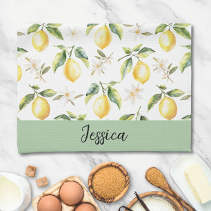Linge De Cuisine Motif botanique de fruit de citron Citrus Monogram