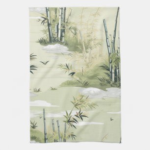Linge De Cuisine Motif botanique de la forêt de bambou Zen (1)