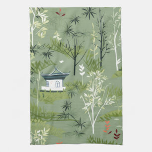 Linge De Cuisine Motif botanique de la forêt de bambou Zen (2)