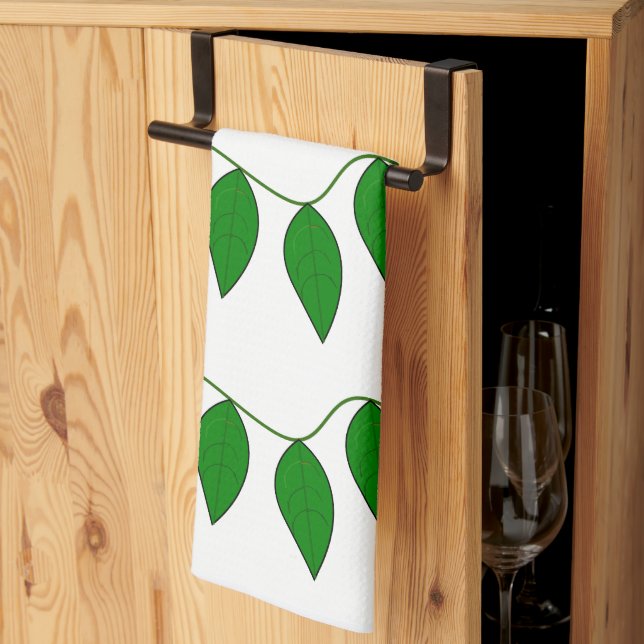 Linge De Cuisine Motif botanique Feuille vert tropical (Pliage en tiers)