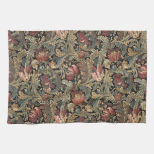 Linge De Cuisine Motif botanique floral botanique vintage sombre et
